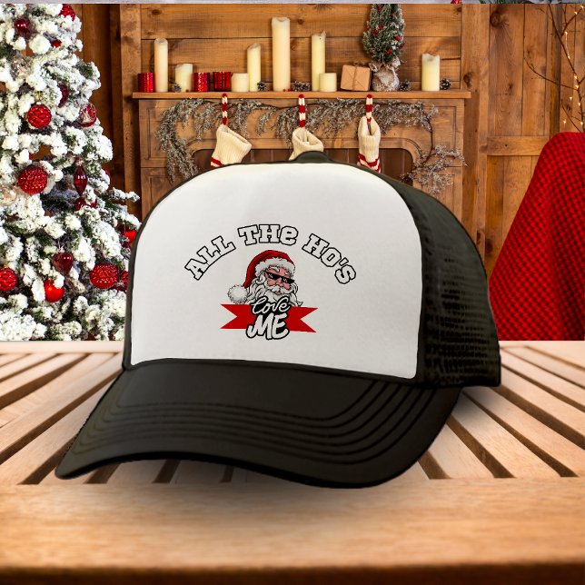 Funny Santa Claus Ho Ho Ho Dirty Joke Christmas Trucker Hat (Funny Santa Claus Ho Ho Ho Dirty Joke Christmas Trucker Hat)