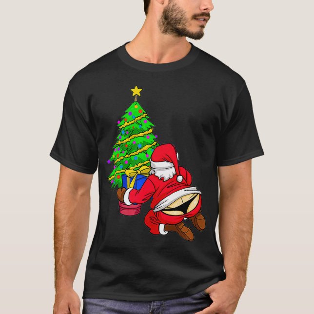 Funny Santa Claus In Thong Christmas Gift For Tree T-Shirt (Front)