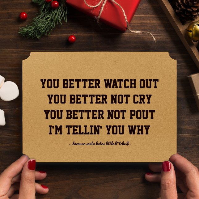 Funny Santa Claus Is Coming To Town Christmas Card (Creator Uploaded)