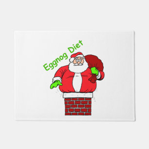 Funny Santa Claus Joke Fit Chimney Xmas Holiday Doormat