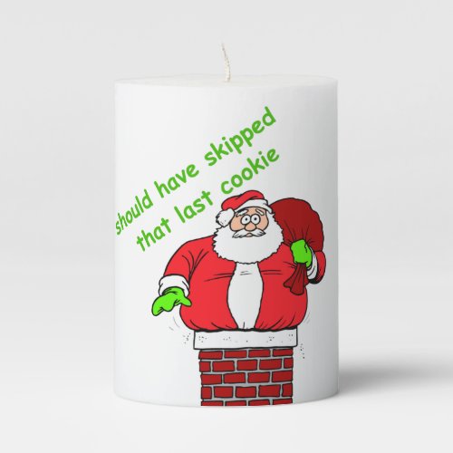 Funny Santa Claus Joke Kris Kringle Xmas Holiday Pillar Candle