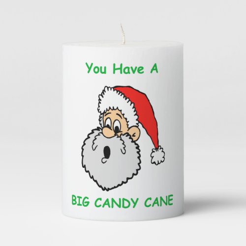 Funny Santa Claus Joke Naughty Dirty Xmas Holiday Pillar Candle