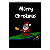 Funny Santa Claus Kayaking Christmas Cartoon (Front)