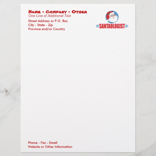 Funny Santa Claus Letterhead (Front)