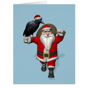 Funny Santa Claus Loves Ravens Cards