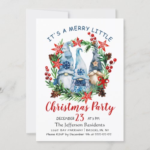 Funny Santa Claus Merry Christmas Little Party Invitation