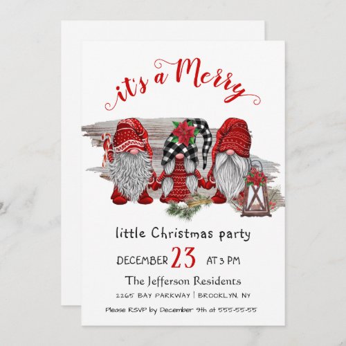 Funny Santa Claus Merry Christmas Little Party Invitation