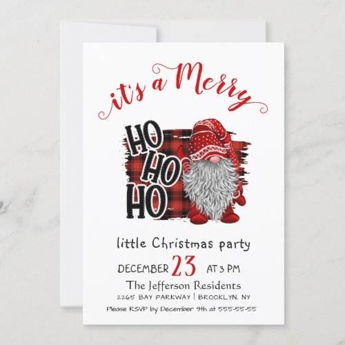 Funny Santa Claus Merry Christmas Little Party Invitation