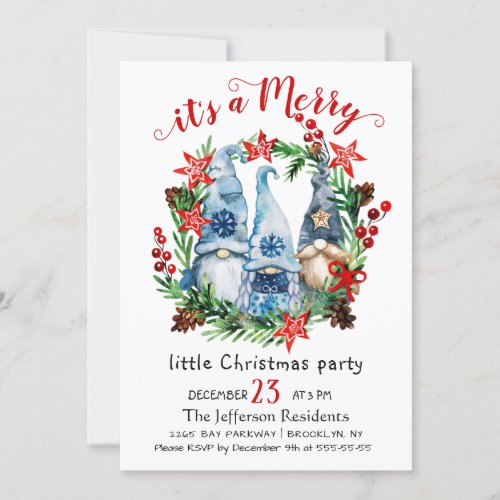 Funny Santa Claus Merry Christmas Little Party Invitation