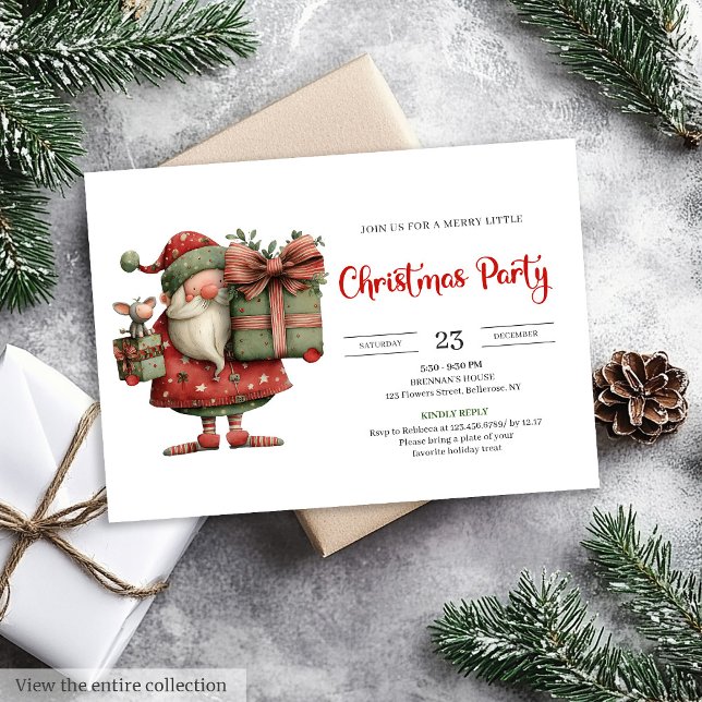 Funny Santa Claus Modern Chic Office Style Invites (Funny Santa Claus Modern Chic Office Style Invitation

)