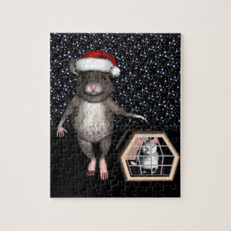 Funny Santa Claus Mouse Jigsaw Puzzle