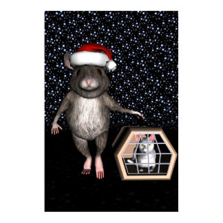 Funny Santa Claus Mouse Poster