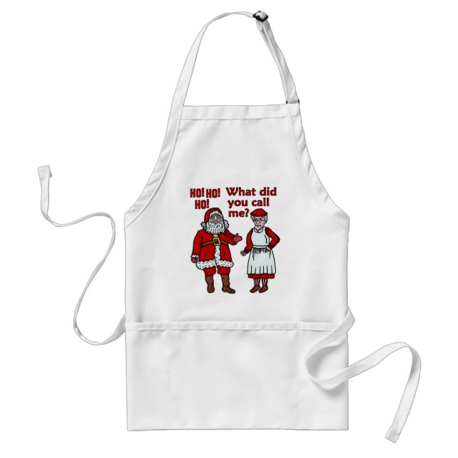 Funny Santa Claus & Mrs Christmas Adult Apron (Front)