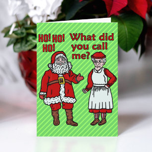 Funny Santa Claus & Mrs Christmas Holiday Card