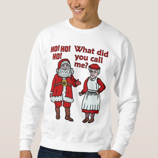 Funny Santa Claus & Mrs Christmas Ugly Sweater (Front)