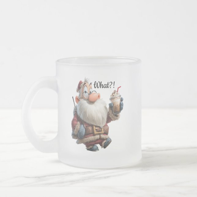 Funny Santa Claus Mug "What?!" Design (Left)