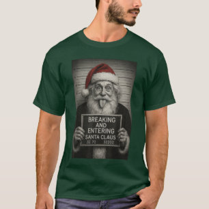 Funny Santa Claus Mugshot Christmas Santa Xmas fri T-Shirt