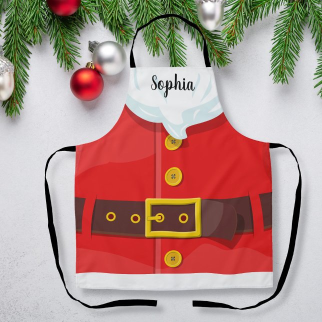 Funny Santa Claus Outfit Custom Text Christmas Apron (Creator Uploaded)