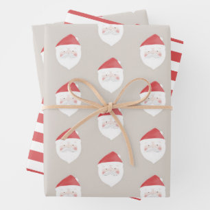 Funny Santa Claus pattern. Christmas holiday Wrapping Paper Sheets