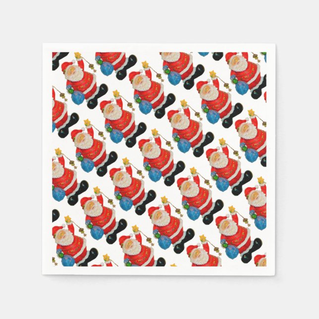 Funny Santa Claus Pattern Christmas Party Paper Napkins (Front)