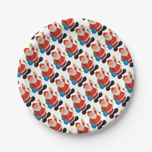 Funny Santa Claus Pattern Christmas Party Paper Plates