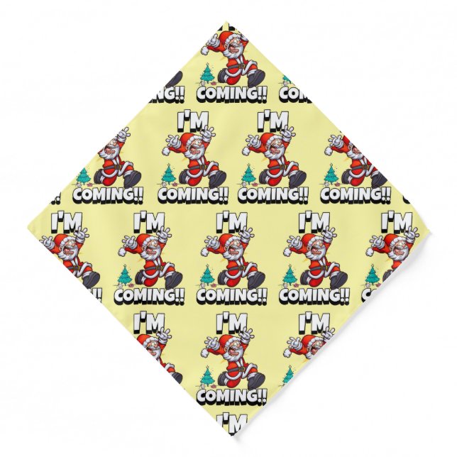 Funny Santa Claus Pattern Humorous Christmas Bandana (Front)