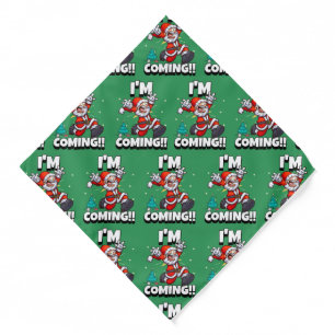 Funny Santa Claus Pattern Humorous Christmas Bandana
