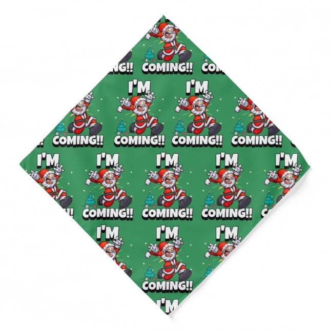 Funny Santa Claus Pattern Humorous Christmas Bandana (Front)