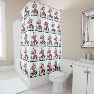 Funny Santa Claus Pattern Humorous Christmas Shower Curtain