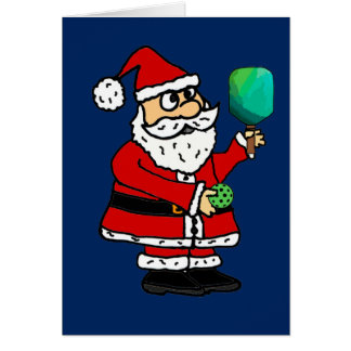 Funny Santa Claus Playing Pickleball Christmas
