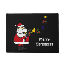 Funny Santa Claus Playing Trumpet
