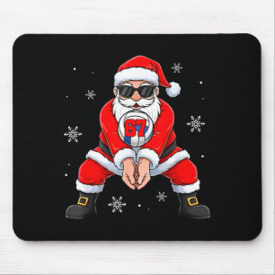 Funny Santa Claus Playing Volleyball Six Seven Chr Mouse Pad