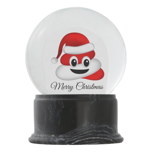 Funny Santa Claus Poop emoji Christmas Snow Globe Zazzle