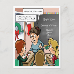 Funny Santa Claus Pun Christmas Postcard