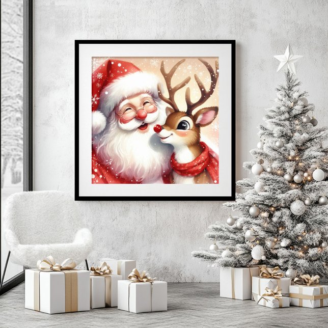 Funny Santa Claus Red Nose Rudolph Wall Art (Funny Santa Claus Red Nose Rudolph Wall Art)
