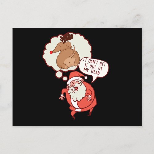 Funny Santa Claus Reindeer New Year Christmas Gift Postcard
