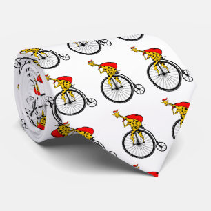 Funny santa claus riding a bike tie