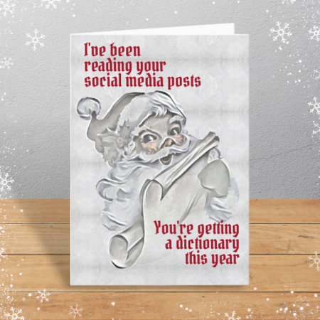 Funny Santa Claus Social Post Dictionary Christmas Holiday Card
