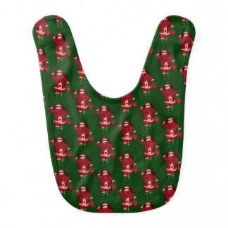 Funny Santa Claus Strawberry Farmer Baby Bib