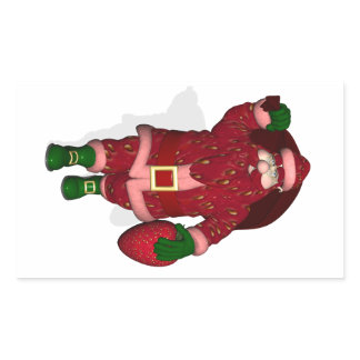 Funny Santa Claus Strawberry Farmer Rectangular Sticker
