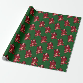 Funny Santa Claus Strawberry Farmer Wrapping Paper