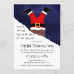 Funny Santa Claus Stuck Chimney Hopeful Christmas Invitation<br><div class="desc">This funny and cute Christmas party invitation is perfect for this year's holiday parties. It features a hand-drawn and painted Santa Claus who got stuck in the Chimney with the theme of needing a do-over, hoping for a better year, and appreciating blessings despite. The color scheme includes bright red, black,...</div>