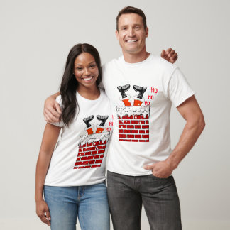 Funny Santa claus stuck in chimney T-Shirt