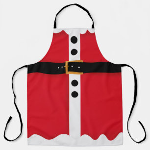 Funny Santa Claus suit red black winter Christmas Apron