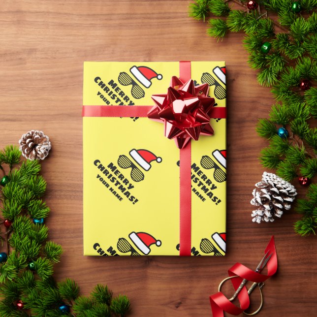 Funny Santa Claus sunglasses custom Christmas Wrapping Paper (Holiday Gift)