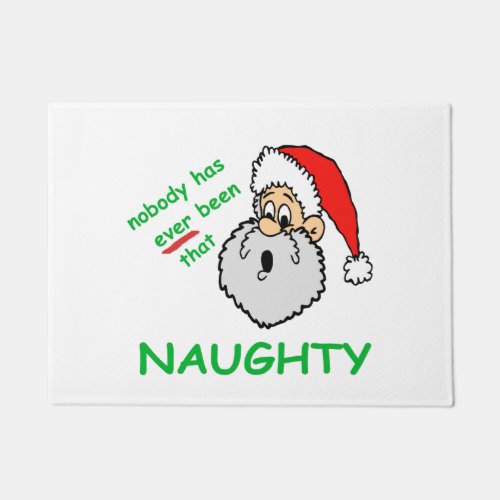 Funny Santa Claus Surprised Nobody That Naughty Doormat