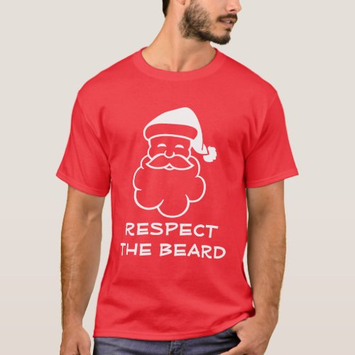 Funny Santa Claus t shirt  Respect the beard