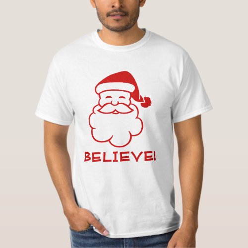 Funny Santa Claus tee shirts  Believe