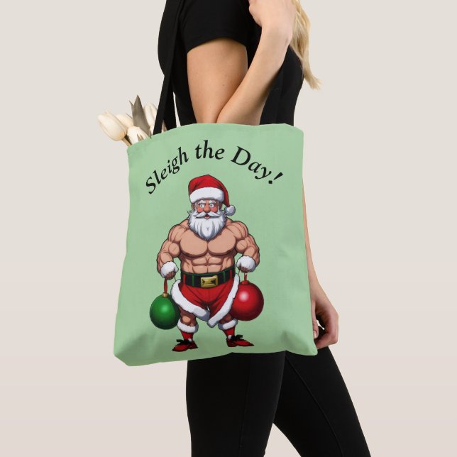 Funny Santa Claus Tote Bag (Close Up)