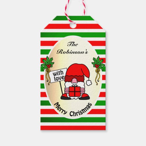 Funny Santa Claus Traditional Colored Christmas Gift Tags